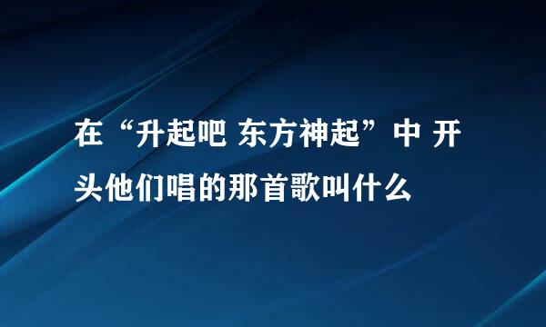 在“升起吧 东方神起”中 开头他们唱的那首歌叫什么