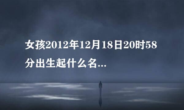 女孩2012年12月18日20时58分出生起什么名字？ 姓：黄