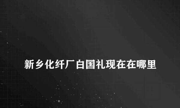 
新乡化纤厂白国礼现在在哪里
