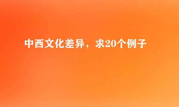 中西文化差异，求20个例子