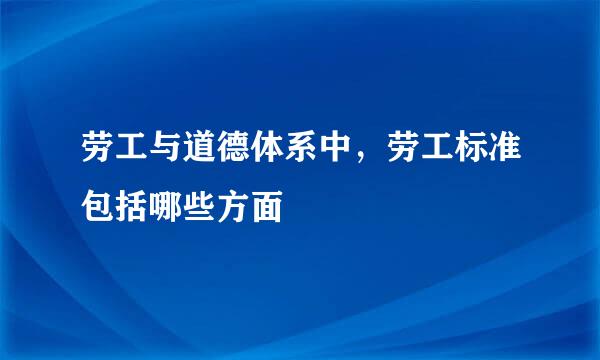 劳工与道德体系中，劳工标准包括哪些方面