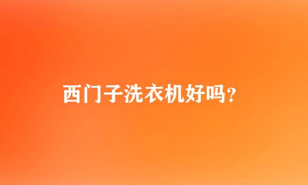 西门子洗衣机好吗？