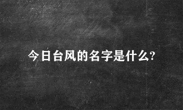 今日台风的名字是什么?