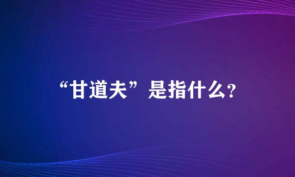 “甘道夫”是指什么？