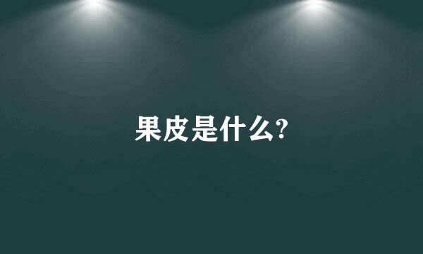 果皮是什么?