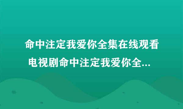 命中注定我爱你全集在线观看 电视剧命中注定我爱你全集播放优酷土豆网高清视频