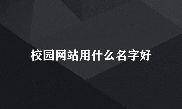 校园网站用什么名字好