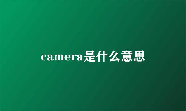 camera是什么意思