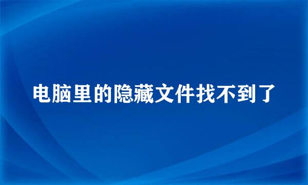 电脑里的隐藏文件找不到了