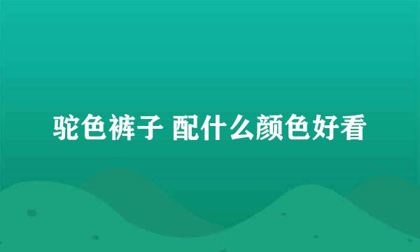 驼色裤子 配什么颜色好看