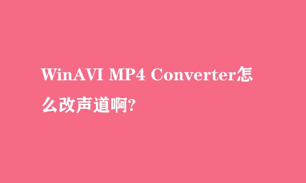 WinAVI MP4 Converter怎么改声道啊?