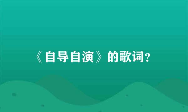 《自导自演》的歌词？