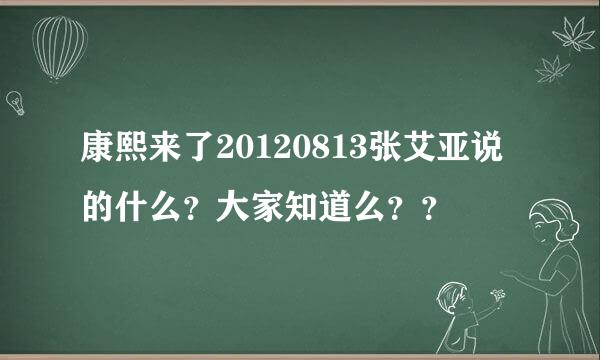 康熙来了20120813张艾亚说的什么？大家知道么？？