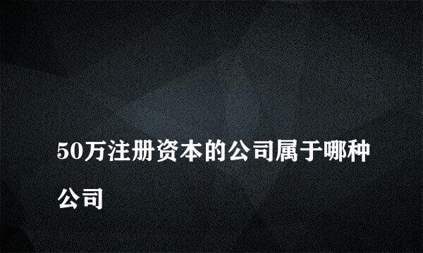 
50万注册资本的公司属于哪种公司
