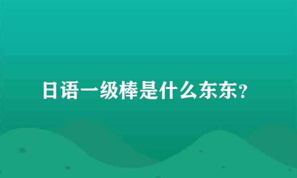 日语一级棒是什么东东？