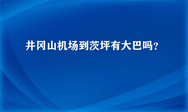 井冈山机场到茨坪有大巴吗？