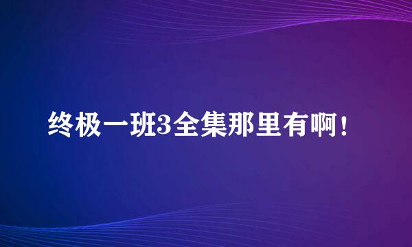 终极一班3全集那里有啊！