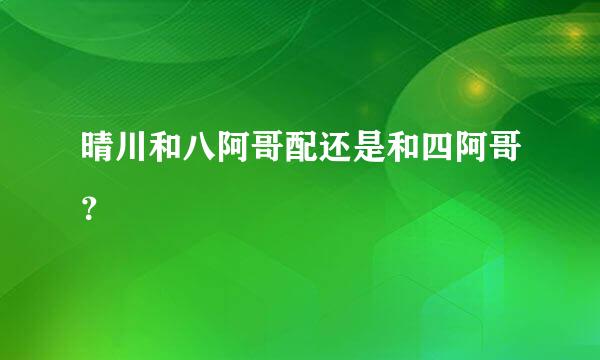 晴川和八阿哥配还是和四阿哥？