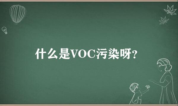 什么是VOC污染呀？