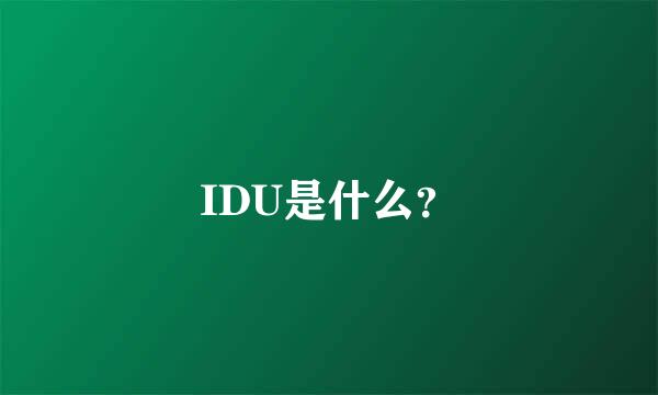 IDU是什么？