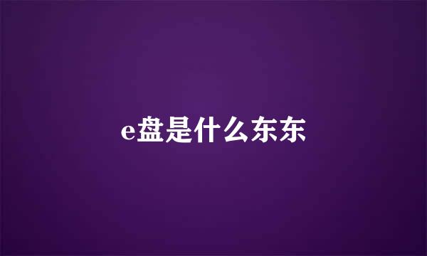 e盘是什么东东