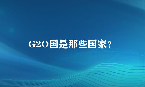 G2O国是那些国家？