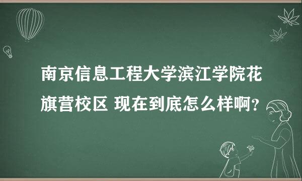 南京信息工程大学滨江学院花旗营校区 现在到底怎么样啊？