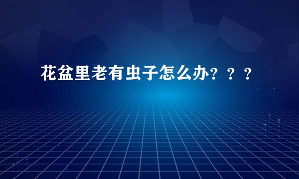 花盆里老有虫子怎么办？？？