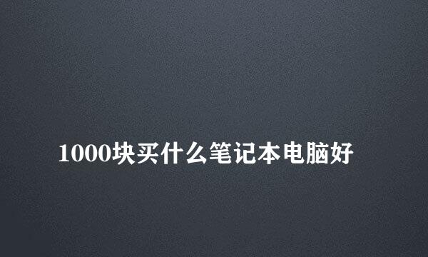 
1000块买什么笔记本电脑好
