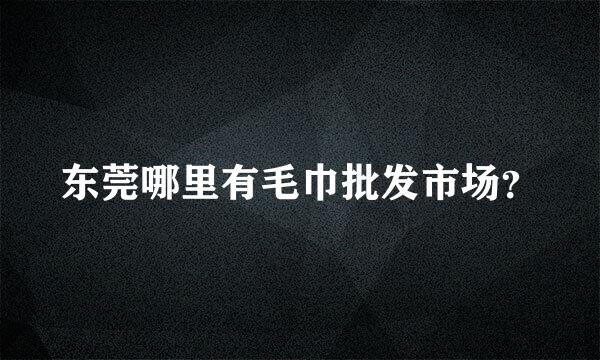 东莞哪里有毛巾批发市场？