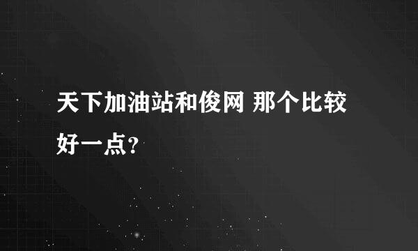 天下加油站和俊网 那个比较好一点？