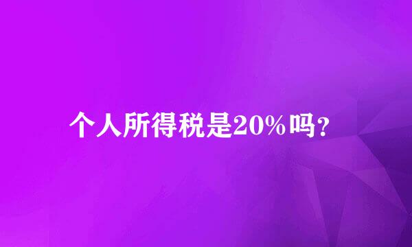 个人所得税是20%吗？