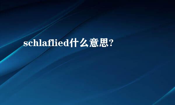 schlaflied什么意思?