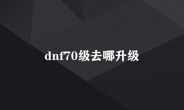 dnf70级去哪升级