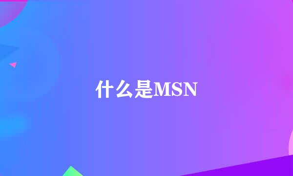 什么是MSN