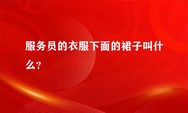 服务员的衣服下面的裙子叫什么？