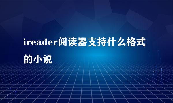 ireader阅读器支持什么格式的小说