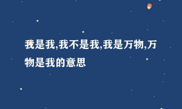 我是我,我不是我,我是万物,万物是我的意思