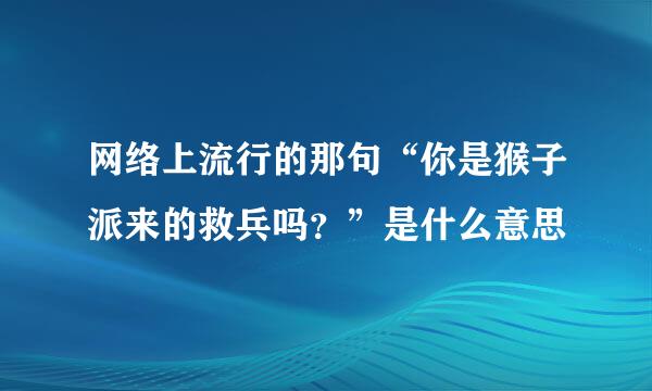 网络上流行的那句“你是猴子派来的救兵吗？”是什么意思