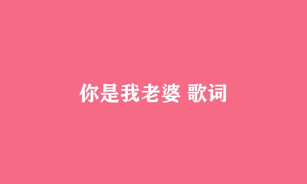 你是我老婆 歌词