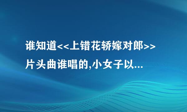 谁知道<<上错花轿嫁对郎>>片头曲谁唱的,小女子以身相许,呵呵....