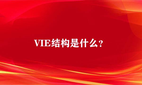 VIE结构是什么？