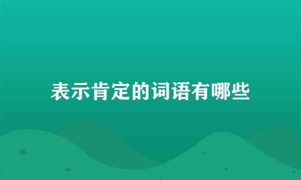 表示肯定的词语有哪些