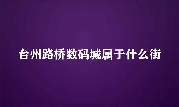 台州路桥数码城属于什么街