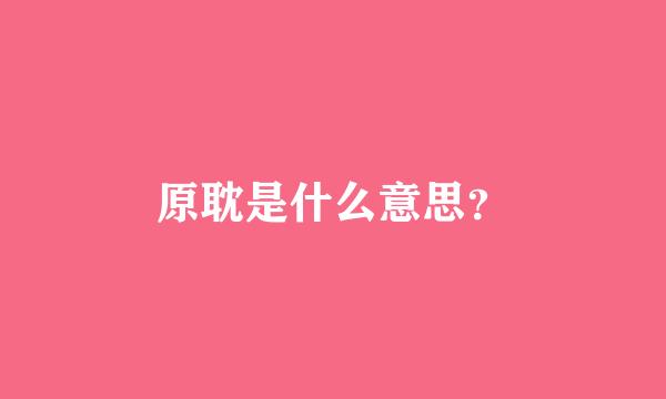 原耽是什么意思？