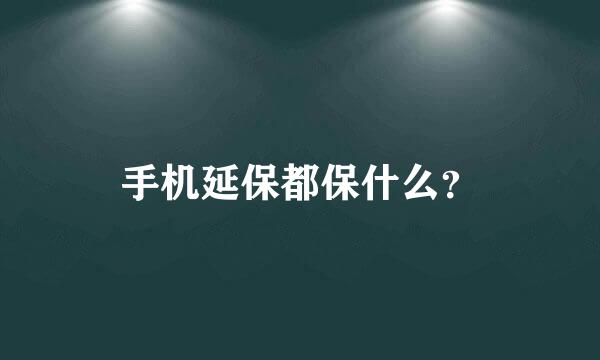 手机延保都保什么？