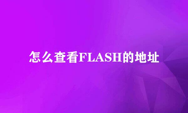 怎么查看FLASH的地址