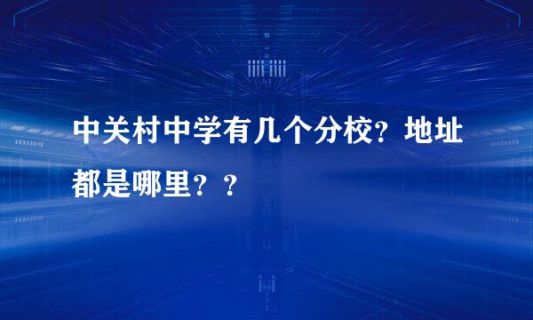 中关村中学有几个分校？地址都是哪里？？