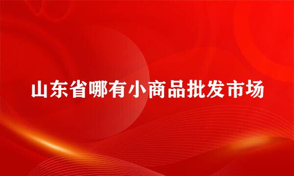 山东省哪有小商品批发市场