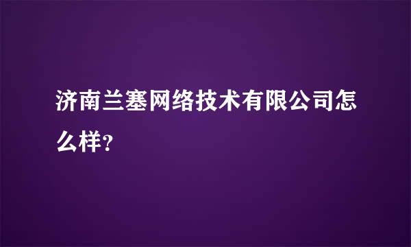 济南兰塞网络技术有限公司怎么样？